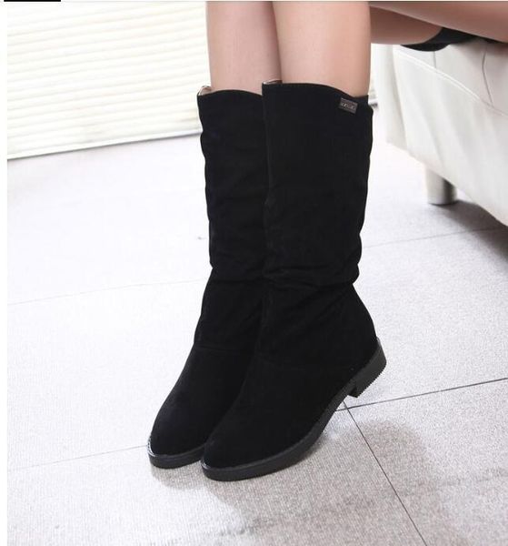 boots autumn spring women matte flock for female ladies height increased low heel shoes lady mid calf high plue 40, Black
boots autumn spring women matte flock for female ladies height increased low heel shoes lady mid calf high plue 40, Black