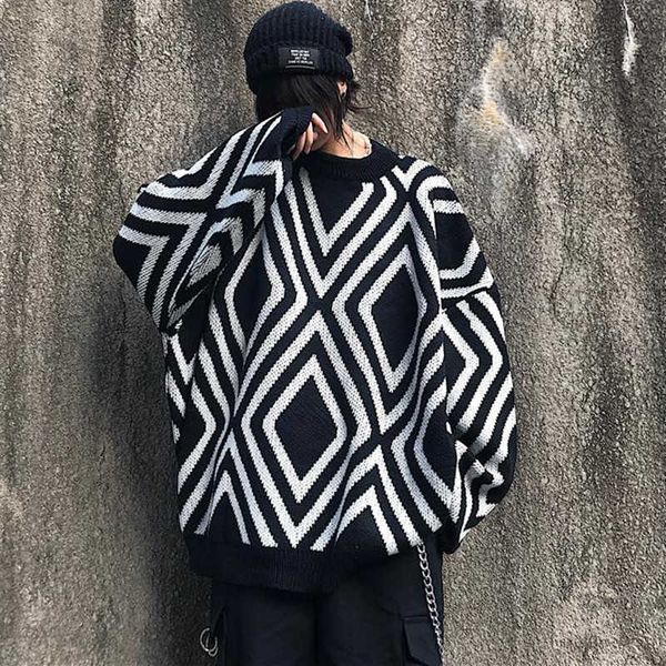 women's sweaters vintage argyle women autumn winter plus size lazy wind oversized knit pullover ladies jumpers swueter mujer, White;black
women's sweaters vintage argyle women autumn winter plus size lazy wind oversized knit pullover ladies jumpers swueter mujer, White;black