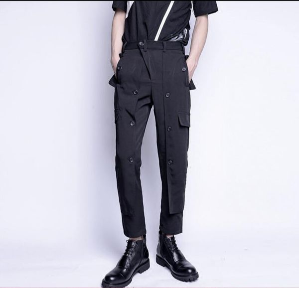men's pants 27-46 2021 clothing hair stylist gd fashion street button adornment asymmetric casual plus size costumes, Black
men's pants 27-46 2021 clothing hair stylist gd fashion street button adornment asymmetric casual plus size costumes, Black