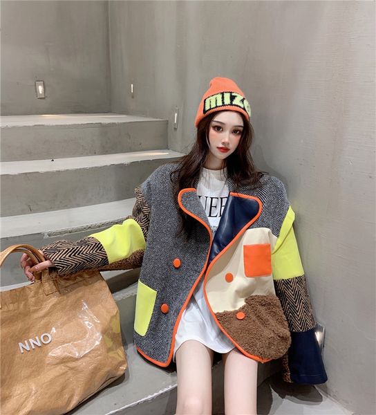 women's spring autumn casual jackets fashion color matching design sense lapel neck single-breasted loose all-match fashionable jacket, Black;brown
women's spring autumn casual jackets fashion color matching design sense lapel neck single-breasted loose all-match fashionable jacket, Black;brown