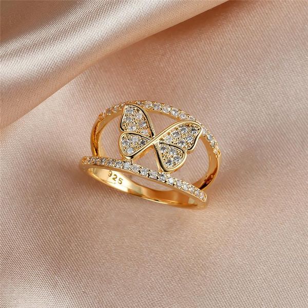 wedding rings vintage female white crystal pendant ring charm yellow gold for women cute butterfly hollow engagement, Slivery;golden
wedding rings vintage female white crystal pendant ring charm yellow gold for women cute butterfly hollow engagement, Slivery;golden