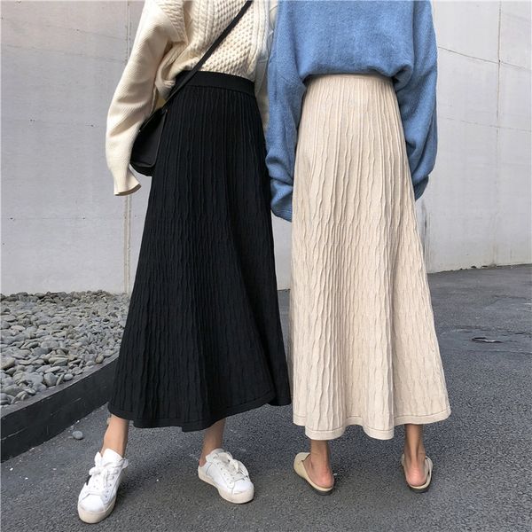 2 colors spring autumn knitting female skirts women high waist long skirt soild color midi skirts womens (xh4240) 210423, Black
2 colors spring autumn knitting female skirts women high waist long skirt soild color midi skirts womens (xh4240) 210423, Black