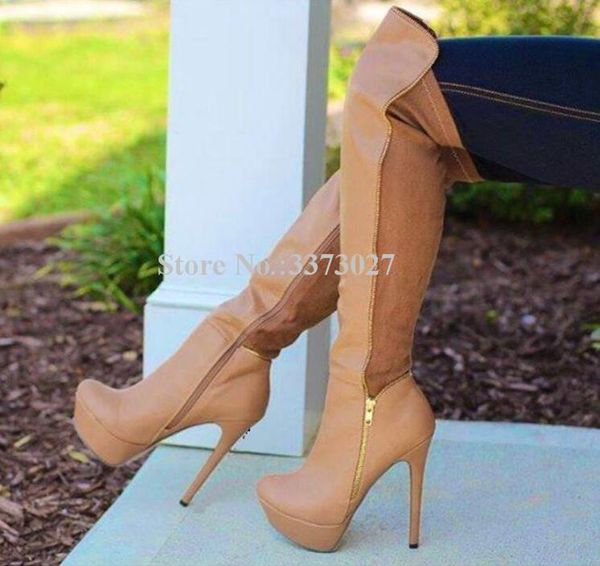 boots woman patchwork platform long fashion thin heel zipper decor ladies over the knee design large size party shoes, Black
boots woman patchwork platform long fashion thin heel zipper decor ladies over the knee design large size party shoes, Black