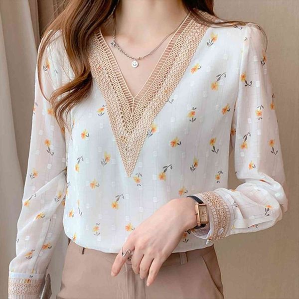 autumn long sleeve womens shirts v neck print chiffon blusas mujer de moda blouses femme b439, White
autumn long sleeve womens shirts v neck print chiffon blusas mujer de moda blouses femme b439, White
