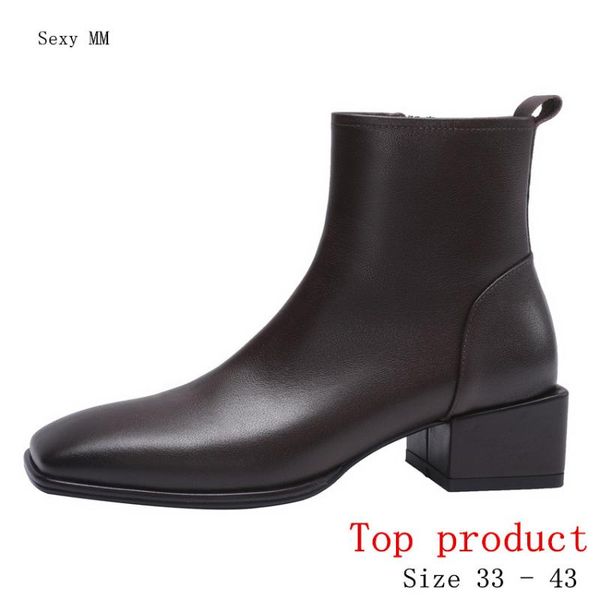 boots spring autumn low med heels women ankle woman short heel shoes genuine leather small plus size 33 - 40 41 42 43, Black
boots spring autumn low med heels women ankle woman short heel shoes genuine leather small plus size 33 - 40 41 42 43, Black