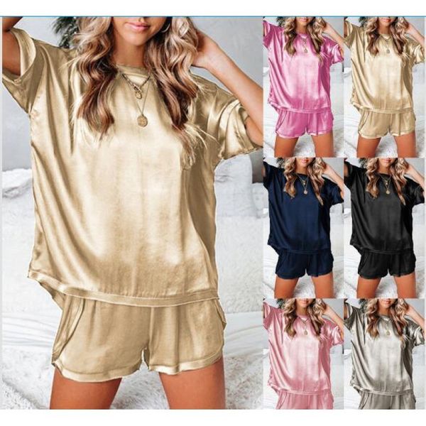 women's sleepwear 2021 round ne short sleeve poet t-shirt shorts pajamas suit, Black;red
women's sleepwear 2021 round ne short sleeve poet t-shirt shorts pajamas suit, Black;red