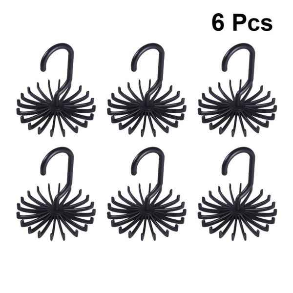 hooks & rails 6pcs non-slip rotating scarf tie hangers multi-purpose 20-claw racks neck organizers (black)
hooks & rails 6pcs non-slip rotating scarf tie hangers multi-purpose 20-claw racks neck organizers (black)