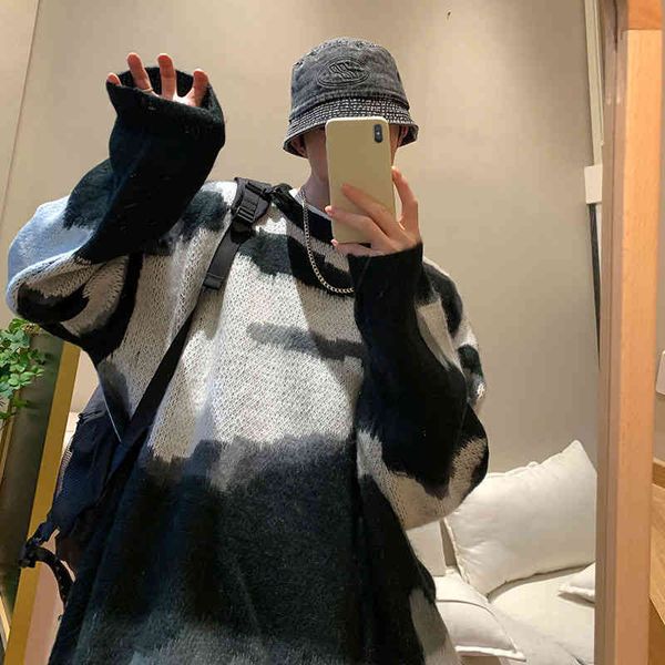 knitted sweater men irregular print loose long sve o-neck pullover sweaters autumn winter coat oversized male cloth, Black
knitted sweater men irregular print loose long sve o-neck pullover sweaters autumn winter coat oversized male cloth, Black