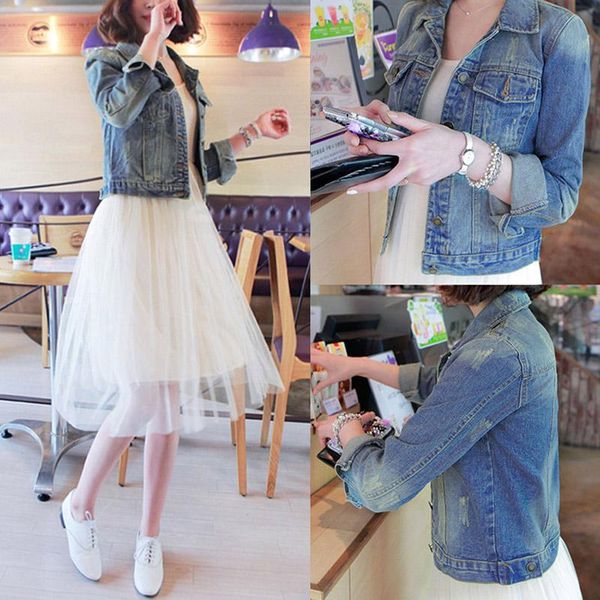 women's jackets est women long sleeve denim short design coat fashion for autumn party travel, Black;brown
women's jackets est women long sleeve denim short design coat fashion for autumn party travel, Black;brown