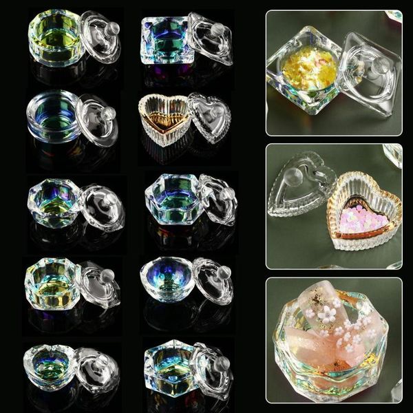 nail art equipment clear glass wash crystal pen tappen dish ornaments storage manicure tools with lid cup rainbow, Silver
nail art equipment clear glass wash crystal pen tappen dish ornaments storage manicure tools with lid cup rainbow, Silver