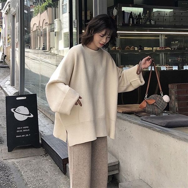 women's sweaters female sweater autumn korean lazying pullover style with open fork mow3, White;black
women's sweaters female sweater autumn korean lazying pullover style with open fork mow3, White;black