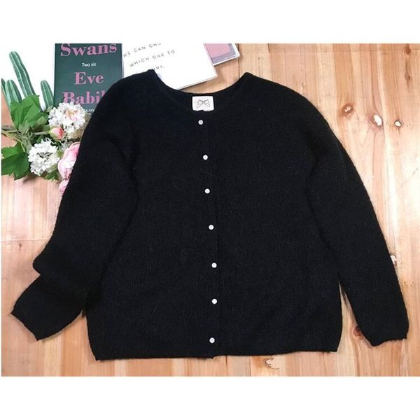sweater 2021 women's round neck long-sleeved cardigan loose knit coat 8ozg, White;black
sweater 2021 women's round neck long-sleeved cardigan loose knit coat 8ozg, White;black