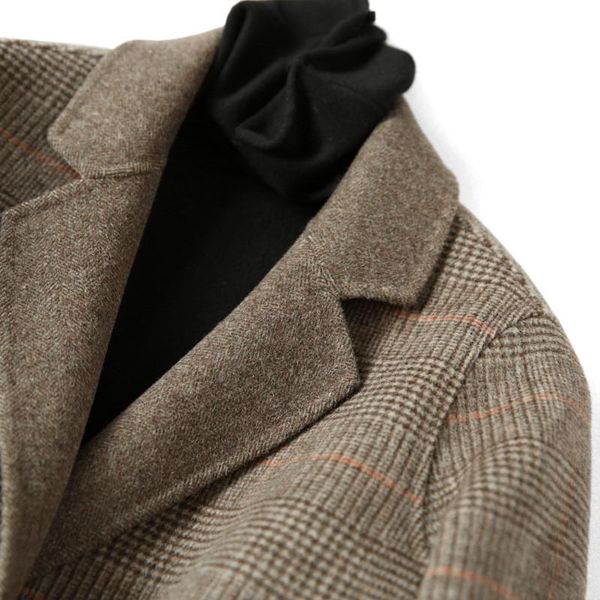 women's wool & blends 2021 premium hand-stitched coat women double-sided cashmere jacket spring autumn plaid woolen outwear casual, Black
women's wool & blends 2021 premium hand-stitched coat women double-sided cashmere jacket spring autumn plaid woolen outwear casual, Black