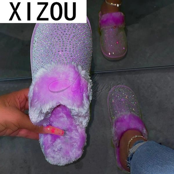 fashion faux fur warm house slippers women women's winter hedging rhinestone flat home plus size, Black
fashion faux fur warm house slippers women women's winter hedging rhinestone flat home plus size, Black