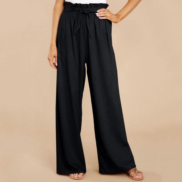 women's pants & capris casual high waist loose wide leg for women fashion female ruffles bandage ladies long trousers, Black;white
women's pants & capris casual high waist loose wide leg for women fashion female ruffles bandage ladies long trousers, Black;white