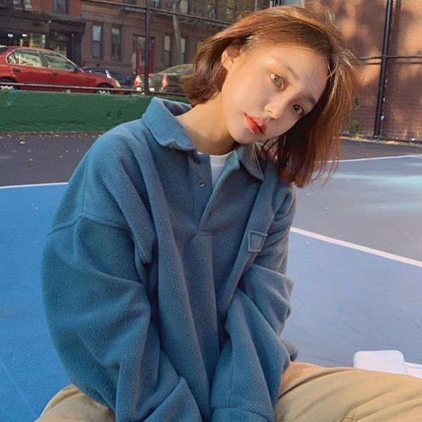 women's hoodies & sweatshirts polar blue sweatshirt, women's polo collar, thick veet coat, korea, high school, hip-hop t-shirt, Black
women's hoodies & sweatshirts polar blue sweatshirt, women's polo collar, thick veet coat, korea, high school, hip-hop t-shirt, Black