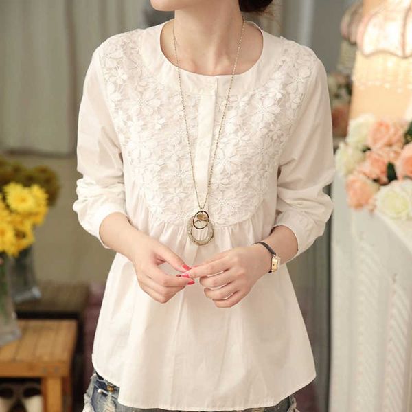 blusas blouses femme summer white blouse women blusas mujer de moda blouse women o-neck hollow lace blouse shirt e755 210602
blusas blouses femme summer white blouse women blusas mujer de moda blouse women o-neck hollow lace blouse shirt e755 210602