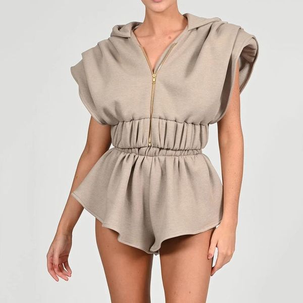women's tracksuits 2 pieces set woman zipper bat sleeve hooded shoulder pads and elastic waist shorts tracksuit loose casual streetwear, Gray
women's tracksuits 2 pieces set woman zipper bat sleeve hooded shoulder pads and elastic waist shorts tracksuit loose casual streetwear, Gray