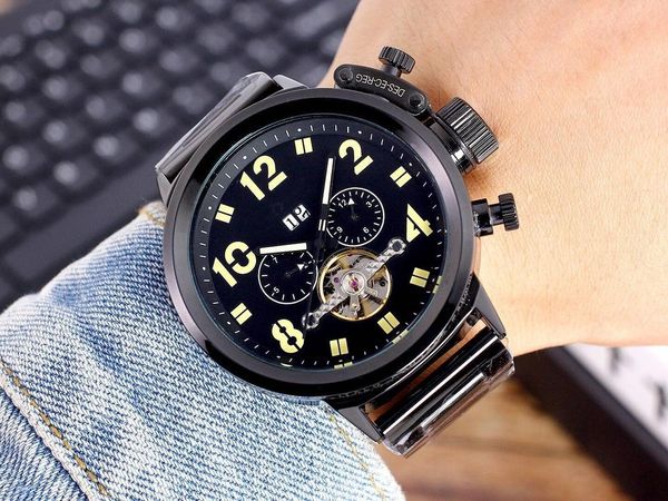 wristwatches 2021 u five-needle large plate automatic mechanical boat watch fashion men's luxury watches tourbillon, Slivery;brown 
wristwatches 2021 u five-needle large plate automatic mechanical boat watch fashion men's luxury watches tourbillon, Slivery;brown