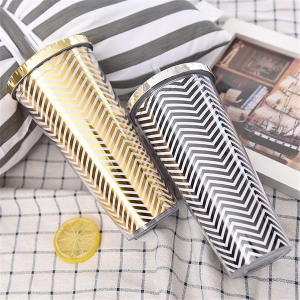 golden silver stripe coffee mugs bpa plastic water bottle with straw portable tea milk cup household office drinkware 650ml
golden silver stripe coffee mugs bpa plastic water bottle with straw portable tea milk cup household office drinkware 650ml