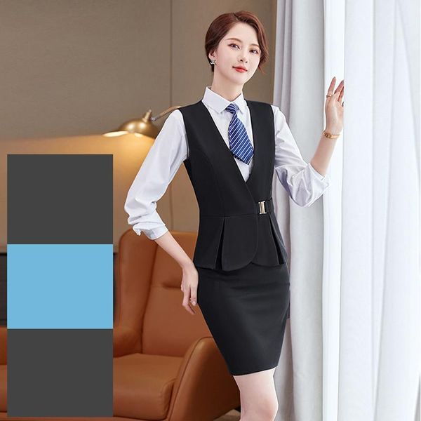 two piece dress fashion black waistcoat vest women business suits skirt and sets ladies work wear clothes ol styles, White
two piece dress fashion black waistcoat vest women business suits skirt and sets ladies work wear clothes ol styles, White