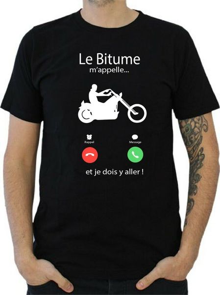 mens t-shirt bitumen calls me... harley, White;black