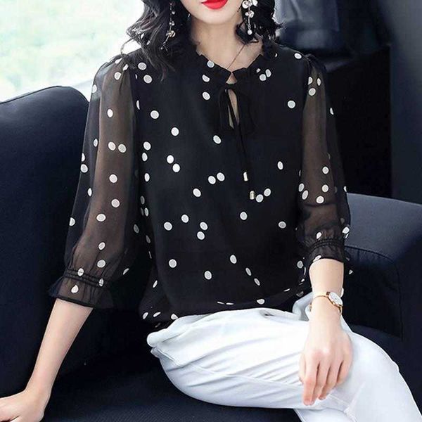 fashion women spring summer style chiffon blouses casual long sleeve loose printed polka dot shirt 's df3594 210609, White
fashion women spring summer style chiffon blouses casual long sleeve loose printed polka dot shirt 's df3594 210609, White