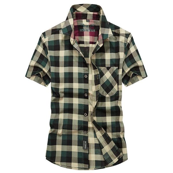men's casual shirts 100% cotton summer plaid shirt men military short sleeve turn down collar button up large size -4xl camisas para h, White;black
men's casual shirts 100% cotton summer plaid shirt men military short sleeve turn down collar button up large size -4xl camisas para h, White;black