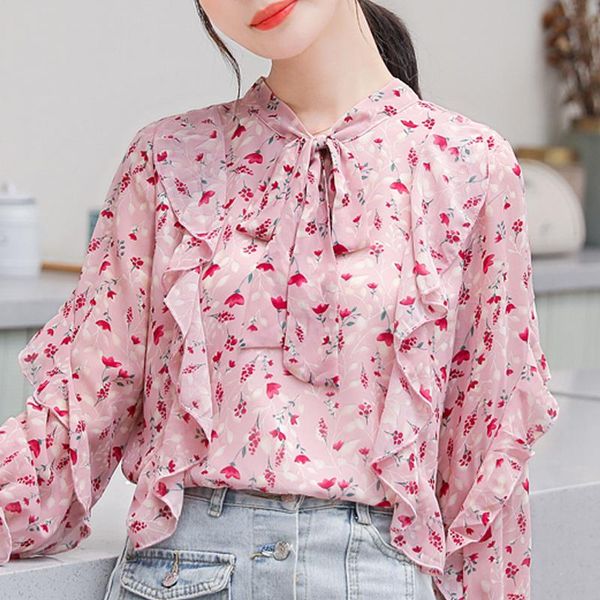 women's blouses & shirts blusas mujer de moda 2021 blouse women long sleeve ruffles print chiffon shirt blusa d378, White
women's blouses & shirts blusas mujer de moda 2021 blouse women long sleeve ruffles print chiffon shirt blusa d378, White