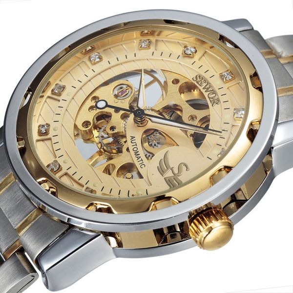 sewor new automatic mechanical men's watch alloy steel belt business machine, Slivery;brown
sewor new automatic mechanical men's watch alloy steel belt business machine, Slivery;brown