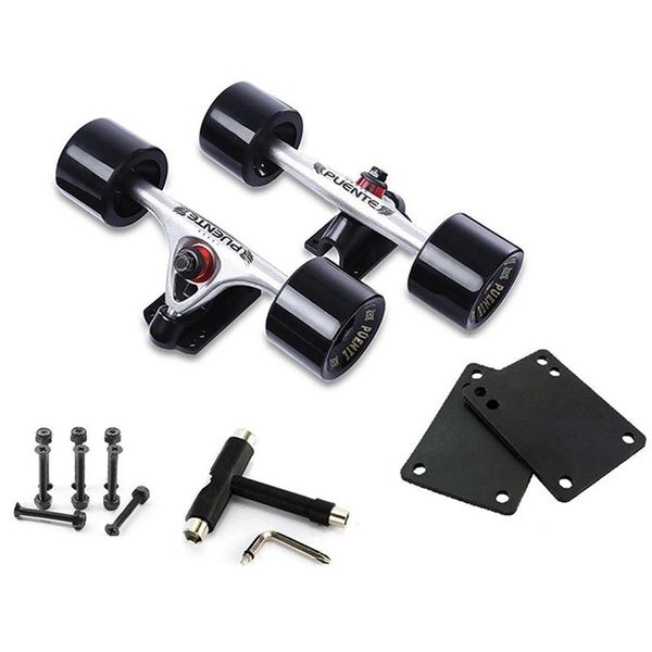 -puente longboard truck aluminum alloy 2pcs skate with 70mm big wheels skateboard trucks parts skateboarding
-puente longboard truck aluminum alloy 2pcs skate with 70mm big wheels skateboard trucks parts skateboarding