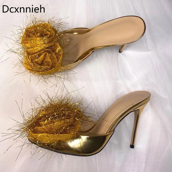 sequined rose flower women dress slippers strange metal high heel party wedding shoes formal patent leather runway mules woman, Black
sequined rose flower women dress slippers strange metal high heel party wedding shoes formal patent leather runway mules woman, Black