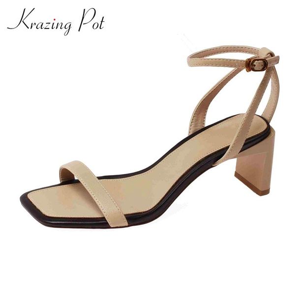 krazing pot all-match handmade genuine leather big square toe women sandals high strange heel buckle straps summer shoes l09, Black
krazing pot all-match handmade genuine leather big square toe women sandals high strange heel buckle straps summer shoes l09, Black