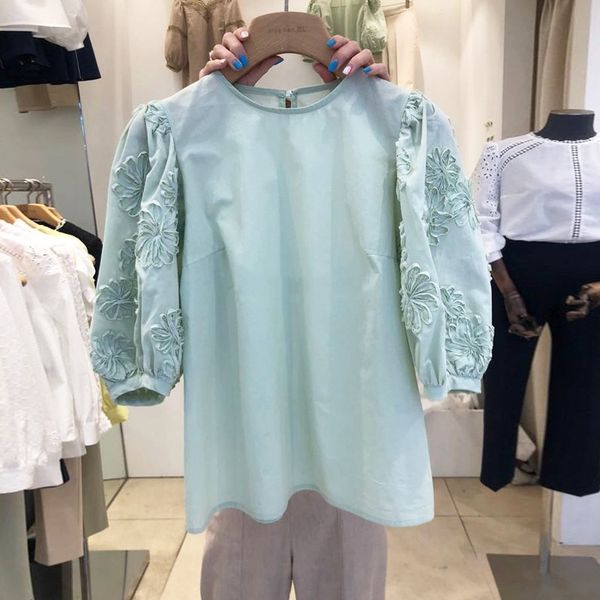 fresh hook flower women blouses shirts korean fashion half sleeve blusas mujer sweet o-neck solid ladies 210514, White
fresh hook flower women blouses shirts korean fashion half sleeve blusas mujer sweet o-neck solid ladies 210514, White