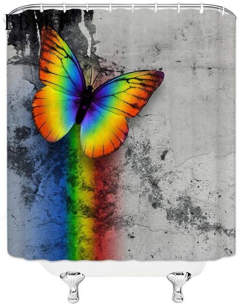 waterproof colorful butterfly shower curtain gray cement wall rainbow creative pattern multi-size cortina de bano bathroom decor curtains
waterproof colorful butterfly shower curtain gray cement wall rainbow creative pattern multi-size cortina de bano bathroom decor curtains