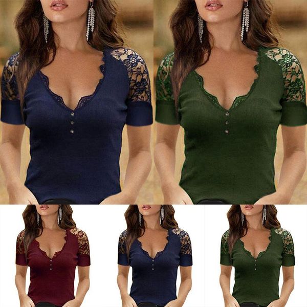 women's t-shirt women fashion lace floral print comfortable casual cotton v neck short sleeve pullover tees tunic shirt, White
women's t-shirt women fashion lace floral print comfortable casual cotton v neck short sleeve pullover tees tunic shirt, White