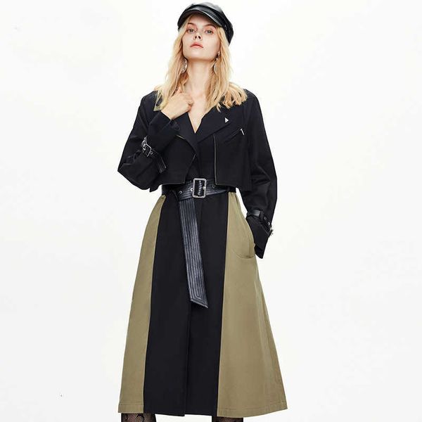 women's trench coats fashion coat slim waist design color patchwork long femme casaco abrigo streetwear 39ua, Tan;black
women's trench coats fashion coat slim waist design color patchwork long femme casaco abrigo streetwear 39ua, Tan;black