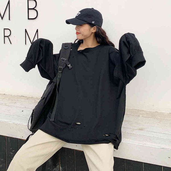 hoodie white hollow out pullovers for women o neck long sleeve patchwork hole sweatshirt female fashionable clothing, Black
hoodie white hollow out pullovers for women o neck long sleeve patchwork hole sweatshirt female fashionable clothing, Black