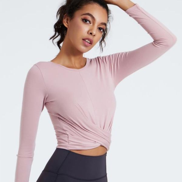 lulu's new navel exposed yoga suit long sleeve women's quick drying breathable cotton fitness with running t-shirt, White
lulu's new navel exposed yoga suit long sleeve women's quick drying breathable cotton fitness with running t-shirt, White