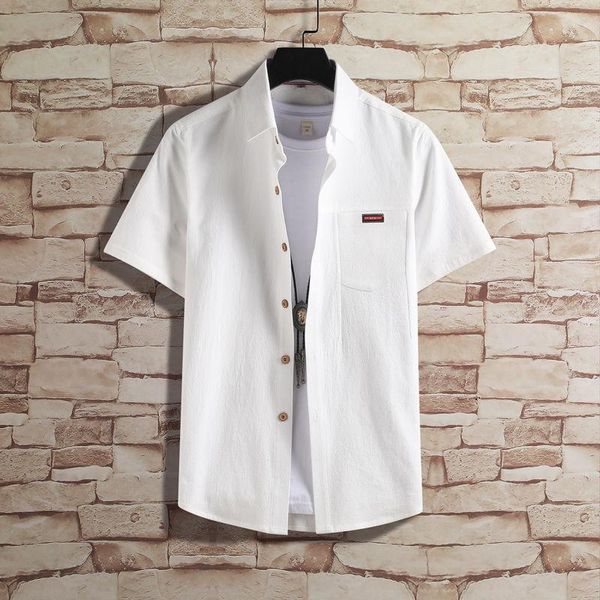 short-sleeved shirt men's korean summer comfortable cotton casual slim fashion shirts, White;black
short-sleeved shirt men's korean summer comfortable cotton casual slim fashion shirts, White;black