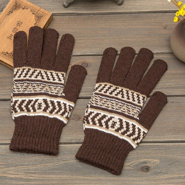 

fingerless gloves winter men' warm fashion knitted woolen outdoor riding, Blue;gray