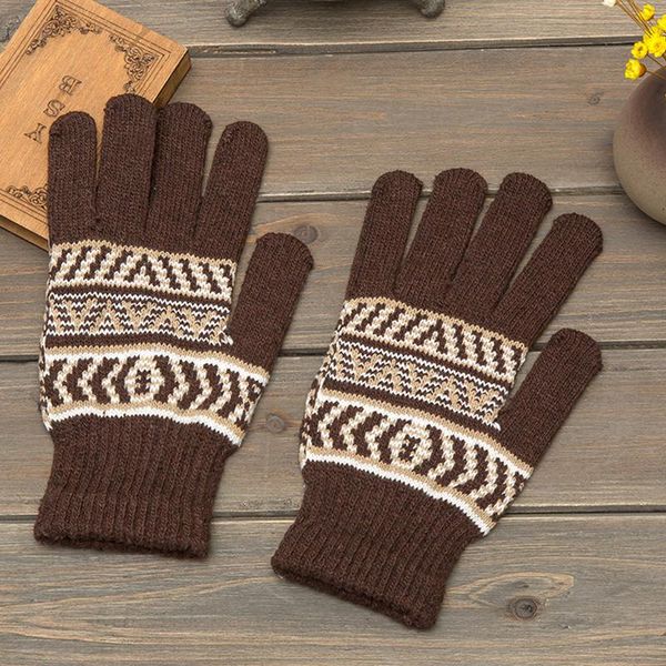 

fingerless gloves winter men' warm fashion knitted woolen outdoor riding, Blue;gray