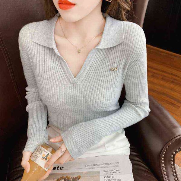 thickened collarbone polo collar long-sleeve sweater for women slim body western style with undershirt versatile for women y1110, White;black
thickened collarbone polo collar long-sleeve sweater for women slim body western style with undershirt versatile for women y1110, White;black