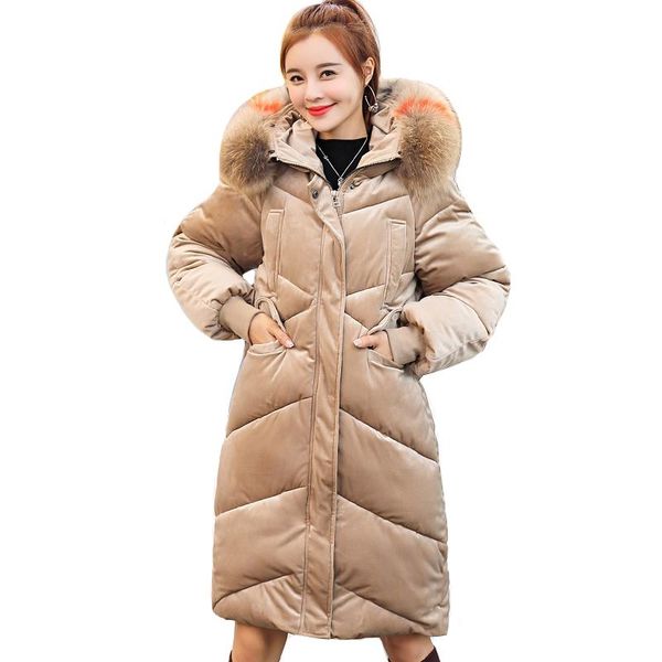 women's trench coats 2021 arrival winter jacket women velvet warm thicken female coat long cotton padded hooded with fur ladies parka, Tan;black
women's trench coats 2021 arrival winter jacket women velvet warm thicken female coat long cotton padded hooded with fur ladies parka, Tan;black