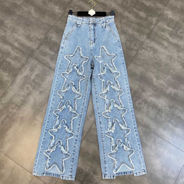 fabpop fashion design ripped stars holes high waist blue denim pants women full jeans gb905 210709
fabpop fashion design ripped stars holes high waist blue denim pants women full jeans gb905 210709