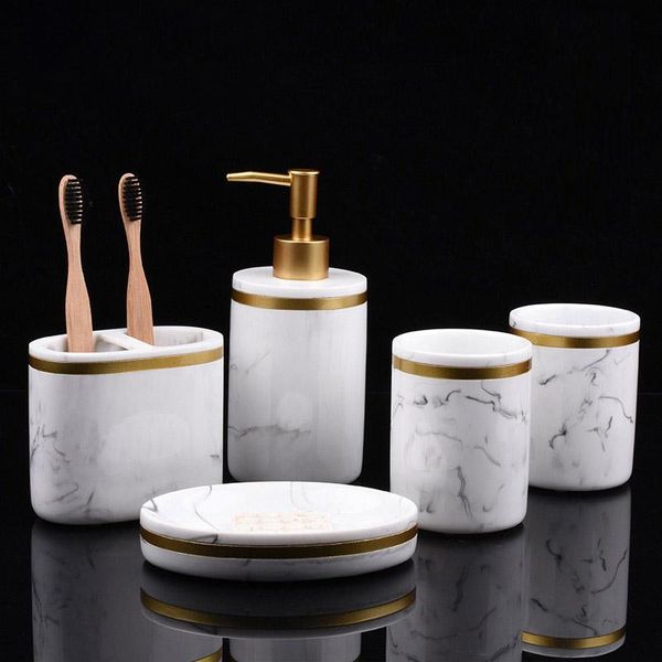 bath accessory set marble bathroom five-piece toothbrush holder soap dish dispenser cup household toilet accessories
bath accessory set marble bathroom five-piece toothbrush holder soap dish dispenser cup household toilet accessories