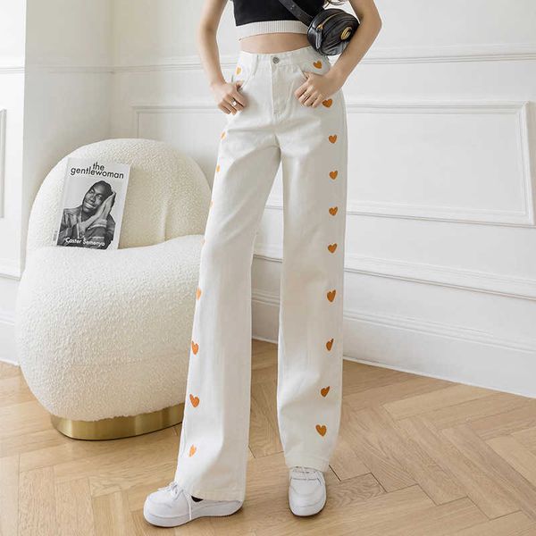 embroidery white love denim wide leg pants women's loose spring and summer 2021 high waist feeling slim, Blue
embroidery white love denim wide leg pants women's loose spring and summer 2021 high waist feeling slim, Blue