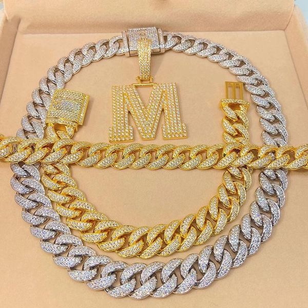 charm bracelets hiphop 15mm miami cuban chain bracelet for men personality double rows zircon bling iced out rock m letter jewelry gift, Golden;silver
charm bracelets hiphop 15mm miami cuban chain bracelet for men personality double rows zircon bling iced out rock m letter jewelry gift, Golden;silver
