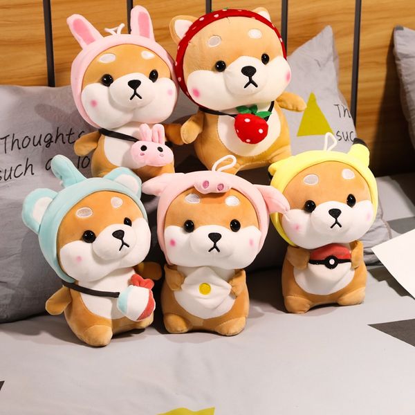 

cute plush shiba inu stuffed animals plush dog turn into pig elephant rabbit soft toys for girls kids gifts birthday presents