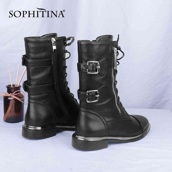 sophitina casual woemn's boots genuine leather zipper lace-up low-heeled boots comfortable ladies shoes women c779 210513, Black
sophitina casual woemn's boots genuine leather zipper lace-up low-heeled boots comfortable ladies shoes women c779 210513, Black